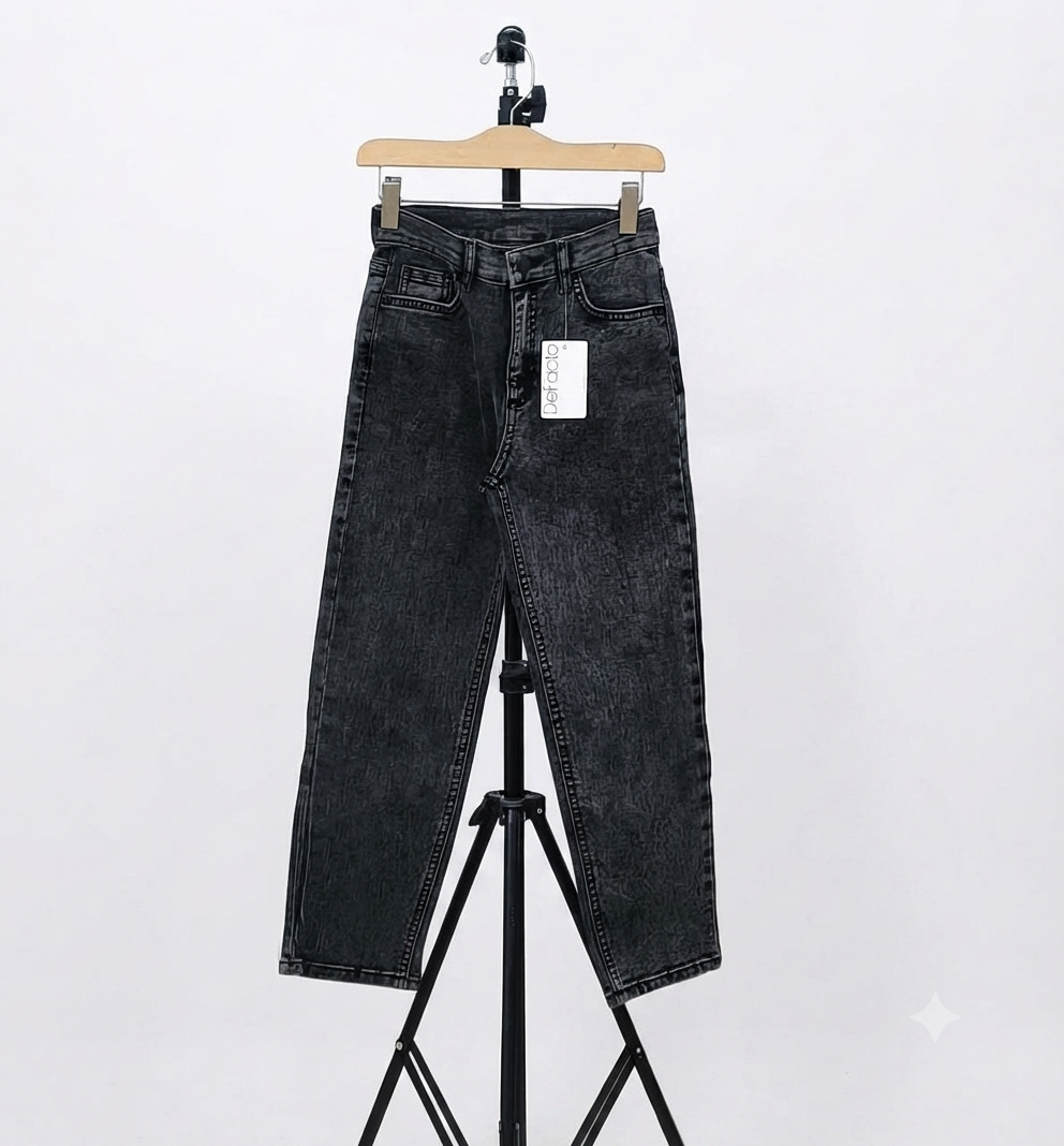 DeFacto unisex black denim jeans (Original) - Image 2