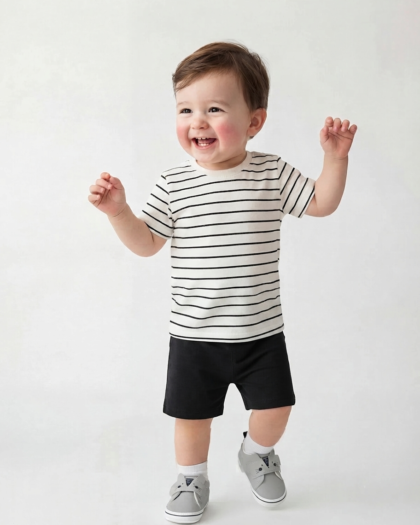 LCW baby Set Baby Boys' T-shirt And Shorts (Original)