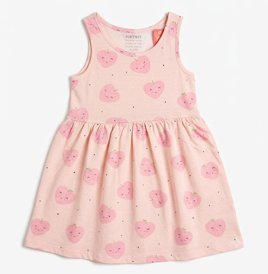 light pink Koton girls sleeveless dress (Original) - Image 3
