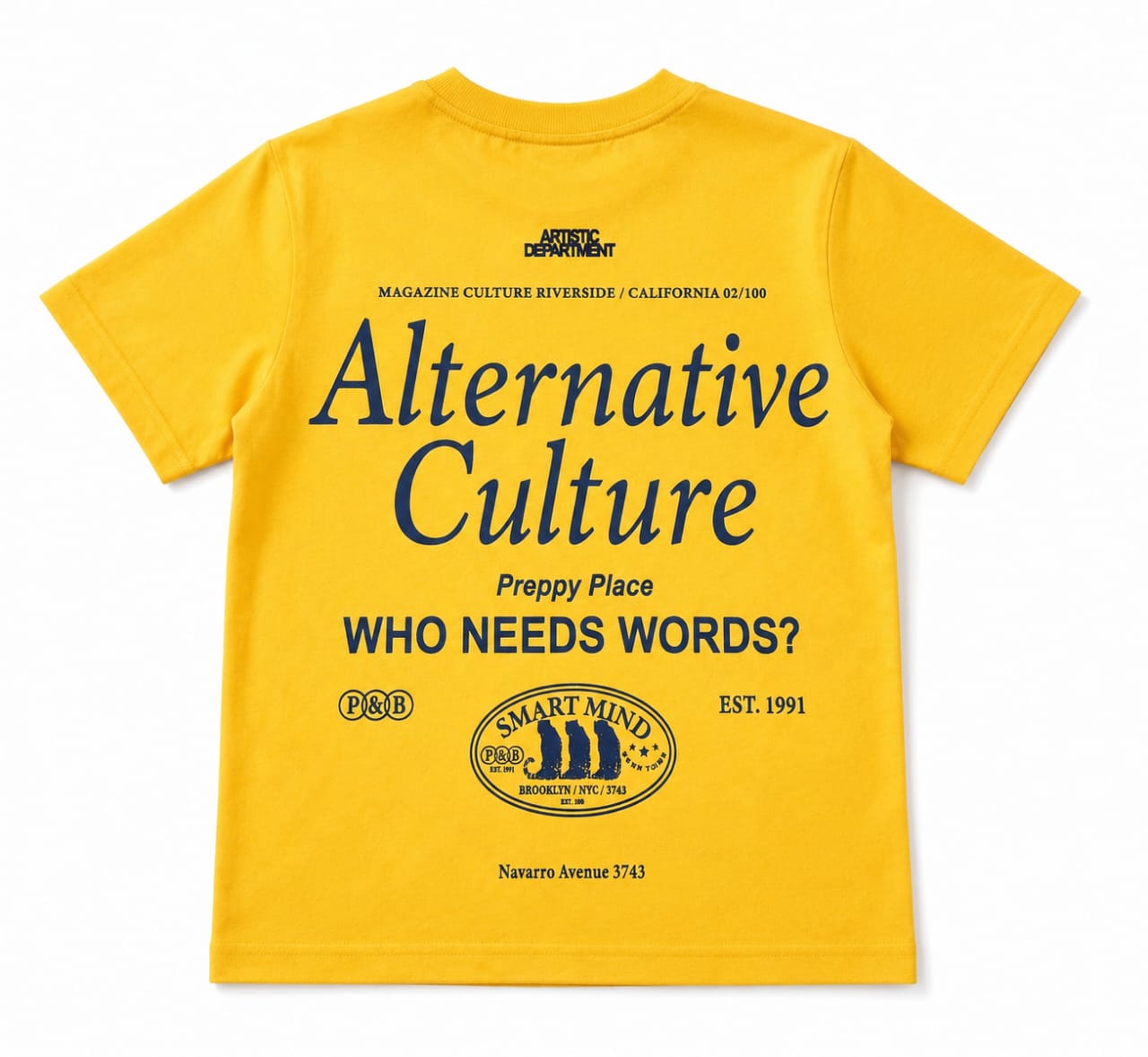 Pull&Bear yellow printed cotton T-shirt - Image 4