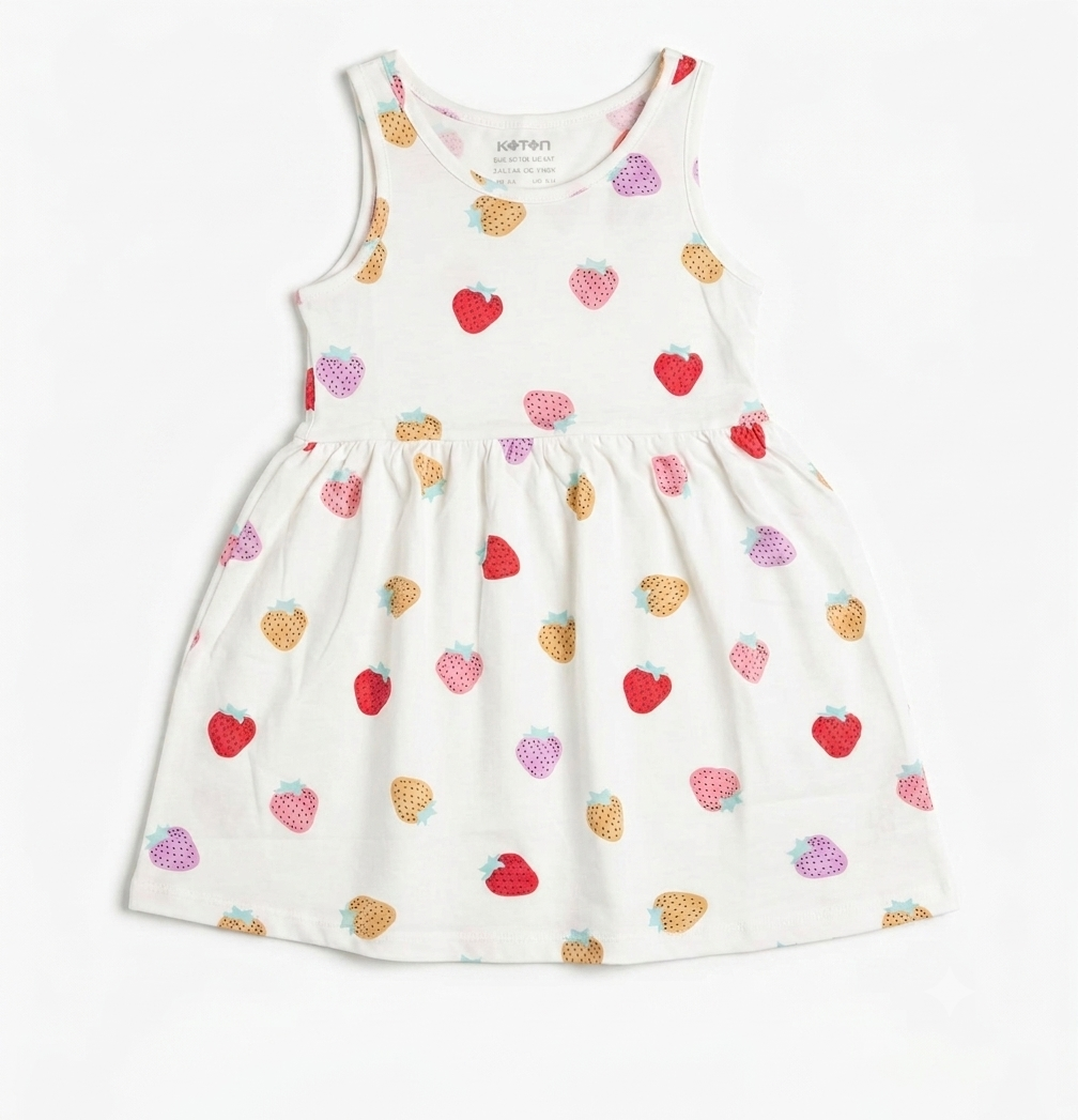 White Koton girls sleeveless dress (Original) - Image 3