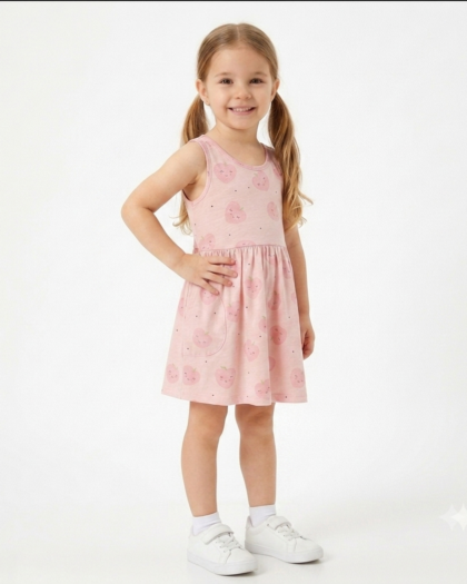 light pink Koton girls sleeveless dress (Original)