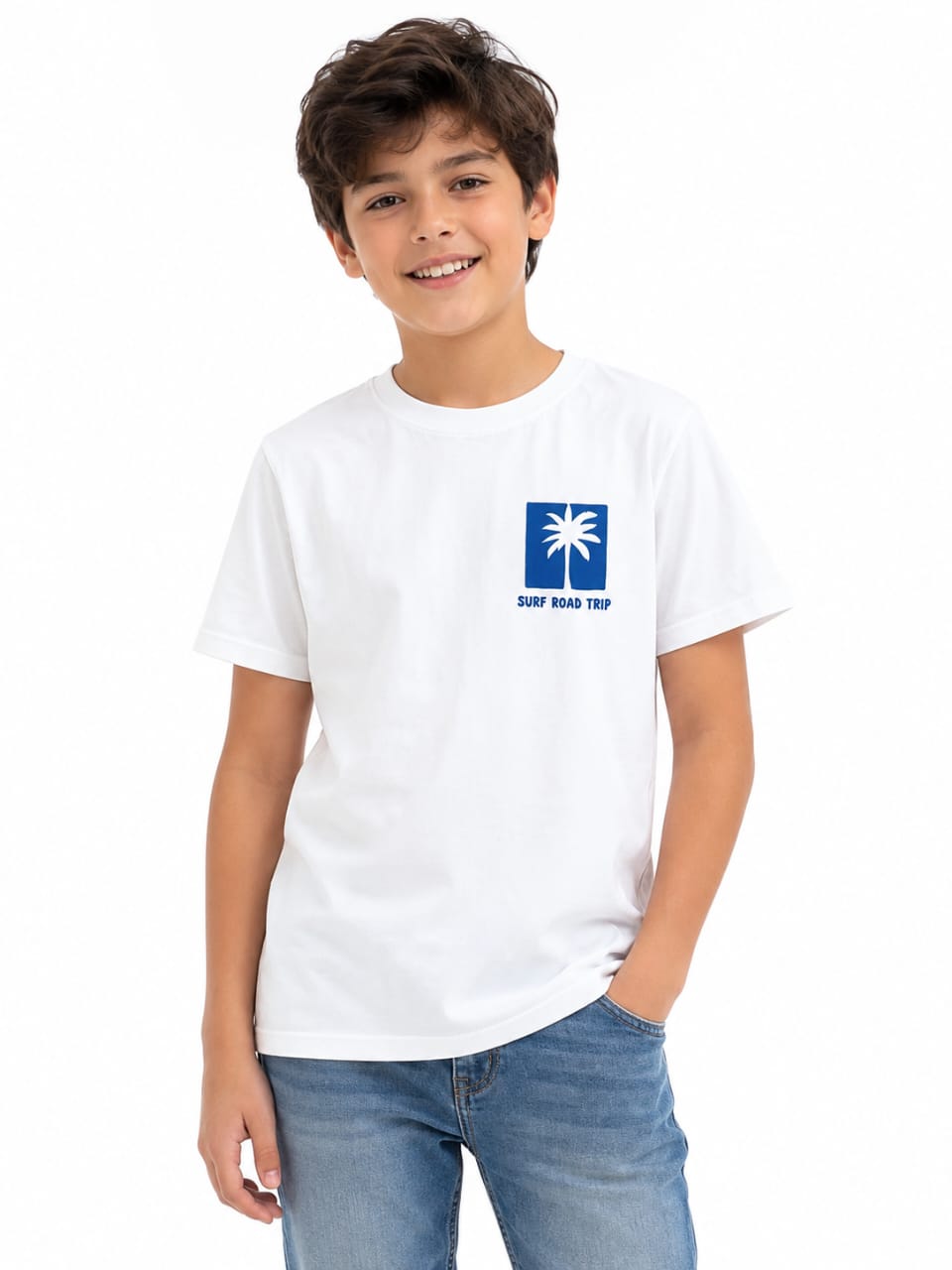 Pull&Bear white printed cotton T-shirt