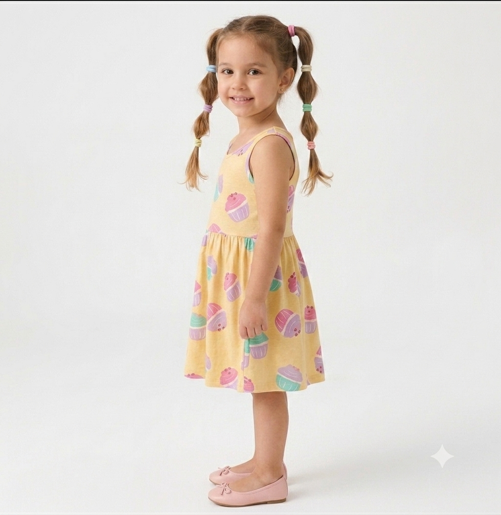 Yellow Koton girls sleeveless dress (Original) - Image 2
