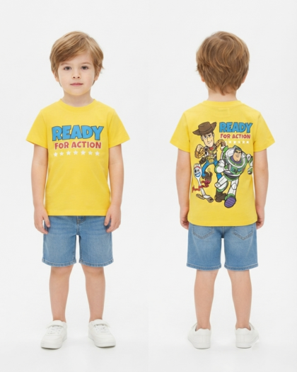 Yellow cotton Toy Story T-shirt for boys