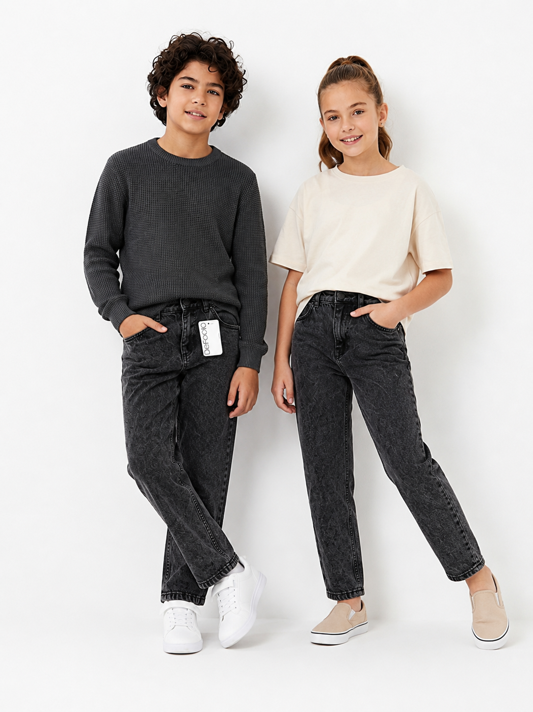 DeFacto unisex black denim jeans (Original) - Image 4