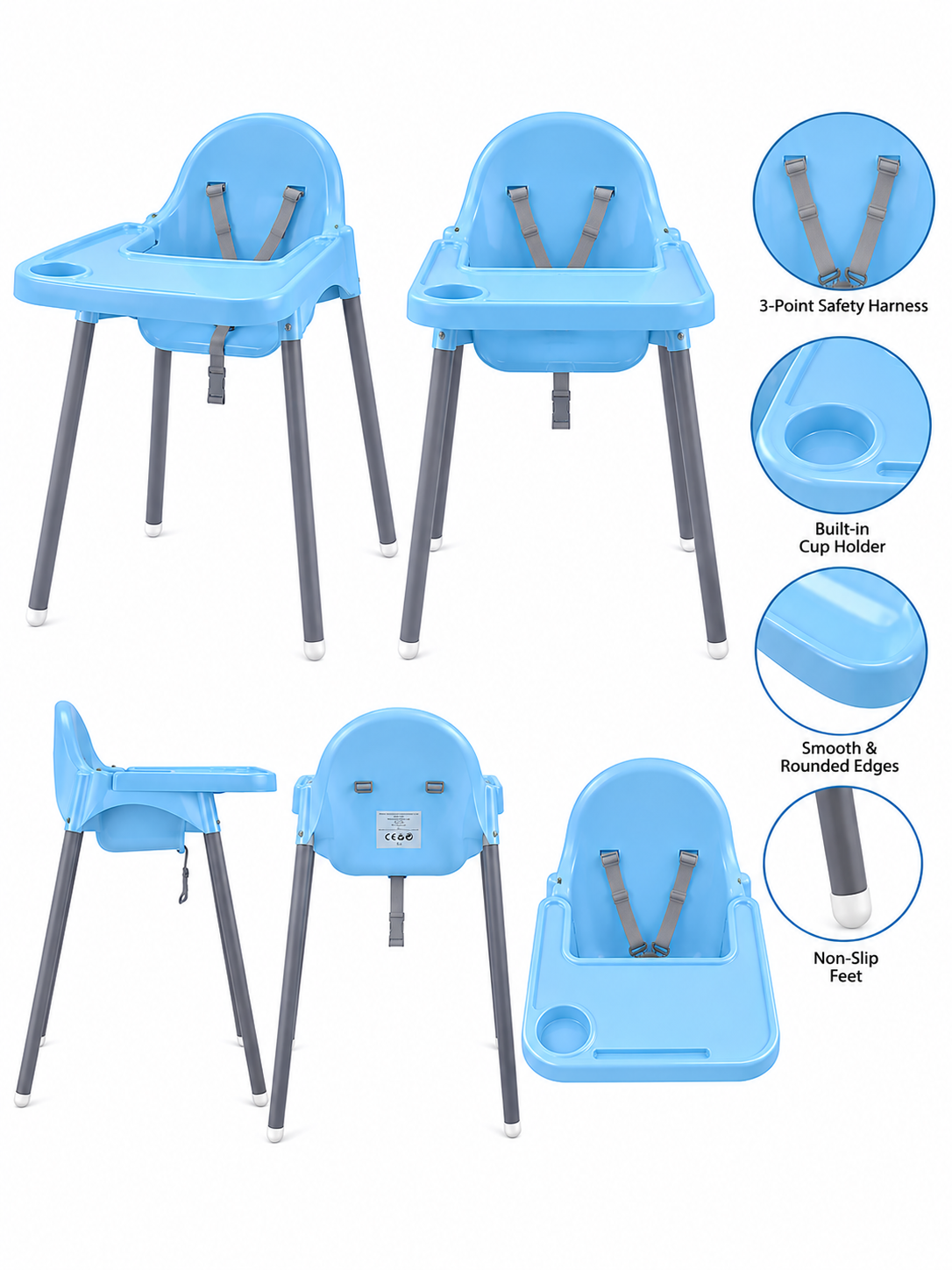 Baby feeding chair with three different colors. - Image 2