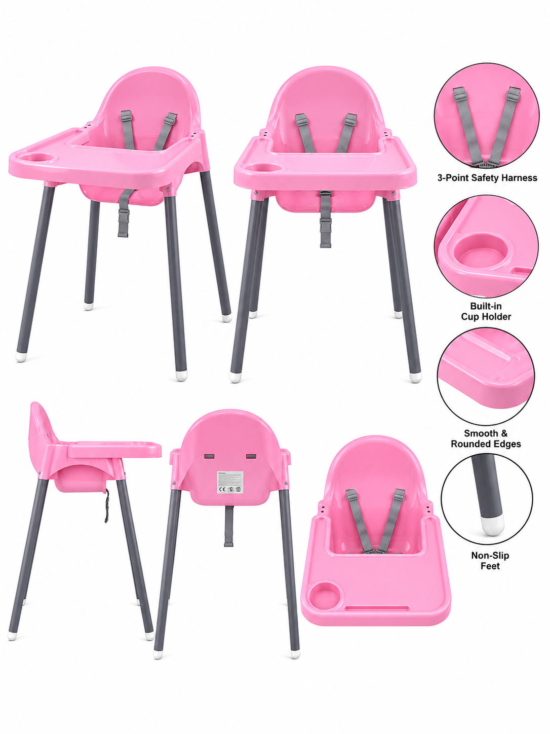 Baby feeding chair with three different colors. - Image 3